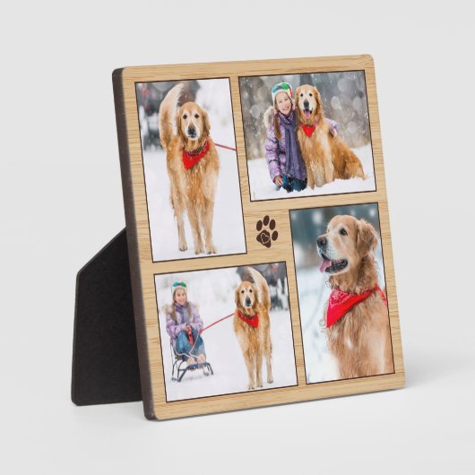 カスタムウッドペットドッグフォトディスプレイ フォトプラーク (正面)