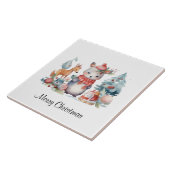 カスタムウッドランドアニマルズクリスマスウォーターカラーアート タイル (側面)