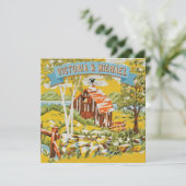 カスタムウッドラ素朴ンドバーン結婚式招待状 招待状 (スタンド正面)