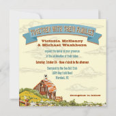 カスタムウッドラ素朴ンドバーン結婚式招待状 招待状 (裏面)