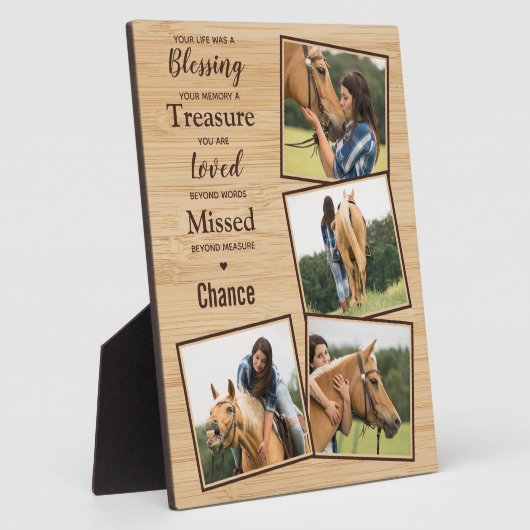 カスタムウマ科の形馬碑 フォトプラーク (側面)