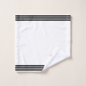 カスタムウマ&ブラックストライプスオンホワイト バスタオルセット (ウォッシュタオル)