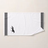 カスタムウマ&ブラックストライプスオンホワイト バスタオルセット (ハンドタオル)