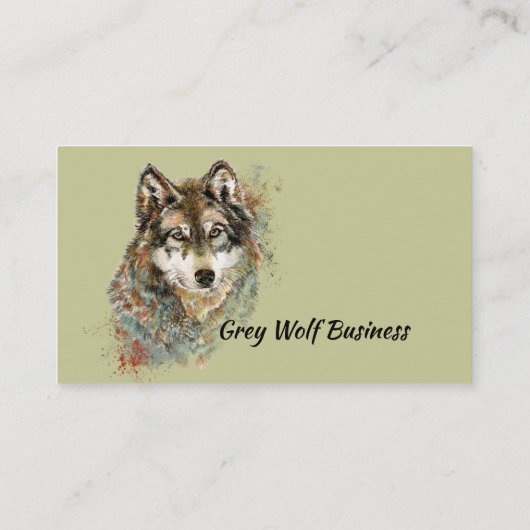 カスタムウルフウルフズアニマル自然アート 名刺 (裏面)