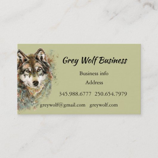 カスタムウルフウルフズアニマル自然アート 名刺 (正面)