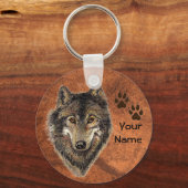 カスタムウルフパーソナライズされたトラック キーホルダー (正面)