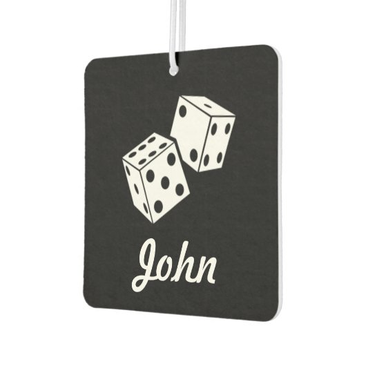 カスタムエアフレッシュナー – サイコロ名 カーエアーフレッシュナー (左)