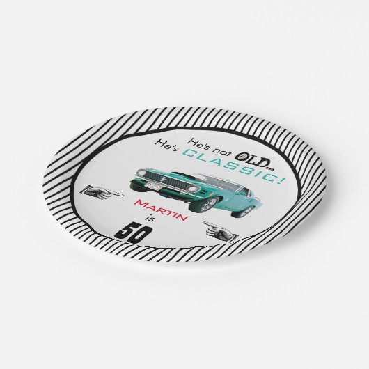 カスタムエイジは古くはないがクラシック誕生日 ペーパープレート (アングル)