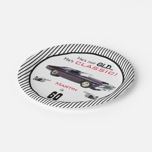 カスタムエイジは古くはないがクラシック誕生日 ペーパープレート (アングル)