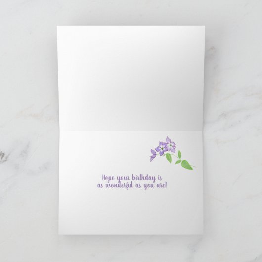 カスタムエイジ孫娘の誕生日Phloxカード シーズンカード (内部)