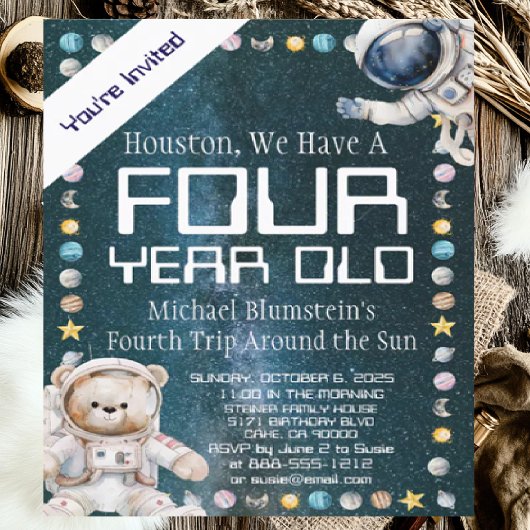 カスタムエイジ宇宙誕生日会の招待 招待状