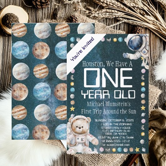 カスタムエイジ宇宙誕生日会の招待 招待状