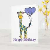 カスタムエイジ誕生日カードキリン カード (黄色い花)