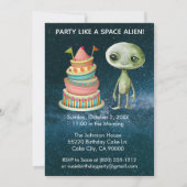 カスタムエイリアン侵攻宇宙誕生日 招待状 (裏面)