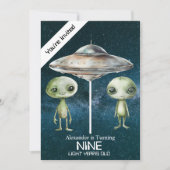 カスタムエイリアン時代宇宙誕生日会 招待状 (正面)