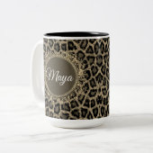 カスタムエキゾチックLeopardプリント ツートーンマグカップ (正面左)