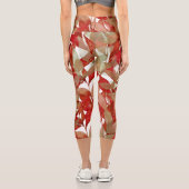 カスタムエクササイズ美しい葉のパターンlブルゴーニュ カプリレギンス (裏面)