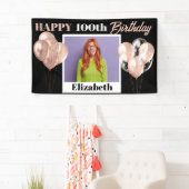 カスタムエクストララージバラ金ゴールドパーソナライズされた誕生日 横断幕 (インサイチュ)