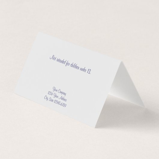 カスタムエグシェルグレーダイヤモンドテントフォールドイヤリングカード 名刺 (裏面)