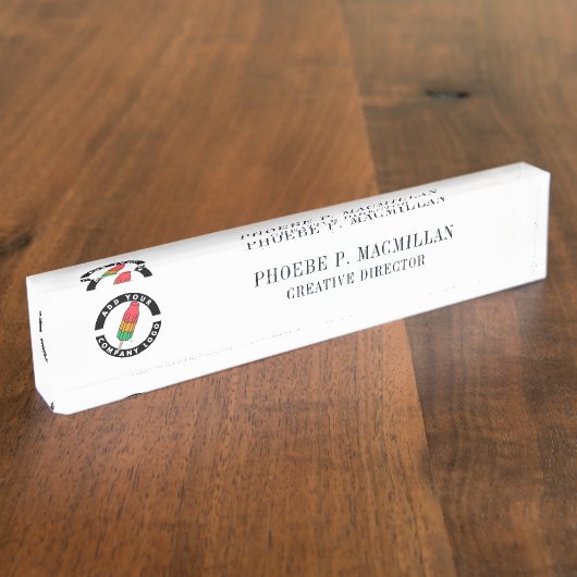 カスタムエグゼクティブロゴデスク名プラーク デスクネームプレート (側面)