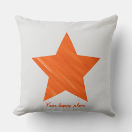 カスタムエステミニマルィティック・オレンジスター クッション