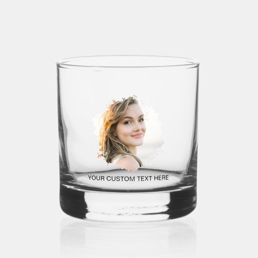 カスタムエッチングフォトエフェクトインスタグラム ウイスキーグラス (正面)