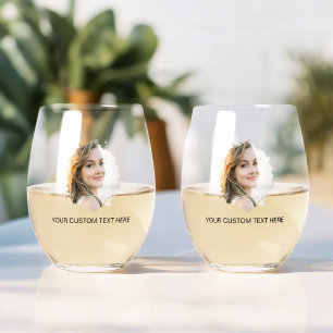 カスタムエッチングフォトエフェクトインスタグラム ステムなしワイングラス