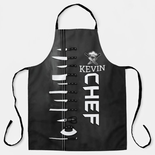 カスタムエプロンCHEF名パーソナライズされた前 エプロン (正面)