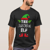 カスタムエルフTシャツ、名入れクリスマスシャツ、 Tシャツ (正面)