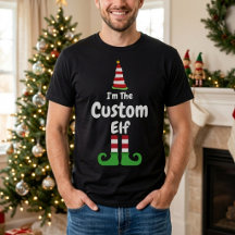 カスタムエルフTシャツ、名入れクリスマスシャツ、
