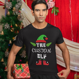 カスタムエルフTシャツ、名入れクリスマスシャツ、 Tシャツ