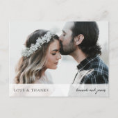 カスタムエレガシンプルントウェディング写真ありがとう ポストカード (正面)