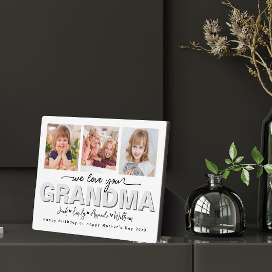 カスタムエレガントおばあちゃんコラージュ フォトプラーク