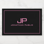 カスタムエレガントなシンプルなテンプレートモノグラムイニシャル スパークリングワインラベル (シングルラベル)