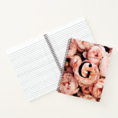 カスタムエレガントイニシャルレターG牡丹モノグラム ノートブック (内部)