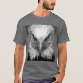 カスタムエレガントイーグル顔メンズダークグレーテンプレート Tシャツ (正面)