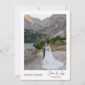 カスタムエレガントウェディングフォトサンキューカード シーズンカード (正面)