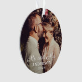 カスタムエレガントウェディングフォトモノグラム オーナメント (正面)