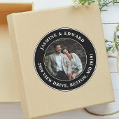 カスタムエレガントウェディングフォト差出人住所 ラウンドシール