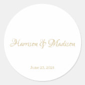 カスタムエレガントウェディングメッセージカードシールのスクリプト ラウンドシール (正面)
