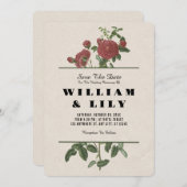 カスタムエレガントウェディング招待状テンプレート 招待状 (正面/裏面)