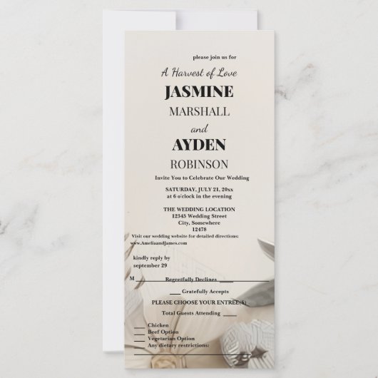 カスタムエレガントウェディング招待状 (正面)