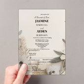 カスタムエレガントウェディング招待状 アクリル招待状 (インサイチュ (ポータブル))