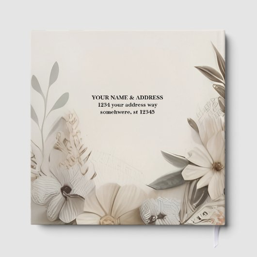 カスタムエレガントウェディング招待状 ゲストブック (裏面)