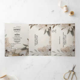 カスタムエレガントウェディング招待状 三つ折り招待状