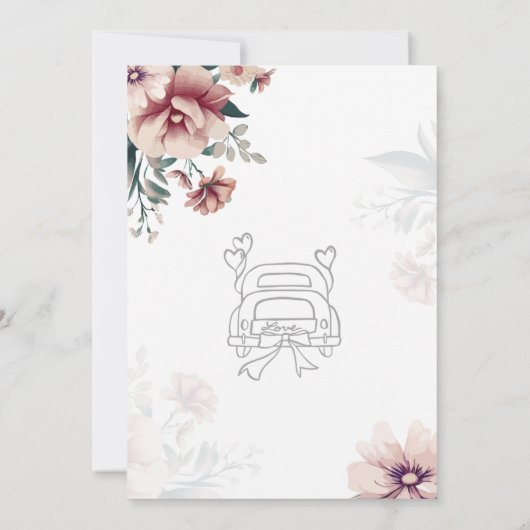 カスタムエレガントウェディング招待状 招待状 (裏面)