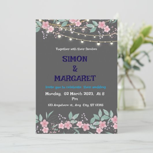 「カスタムエレガントウェディング招待状」 招待状 (スタンド正面)