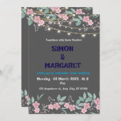 「カスタムエレガントウェディング招待状」 招待状 (正面/裏面)