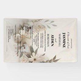 カスタムエレガントウェディング招待状 横断幕