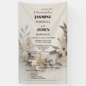 カスタムエレガントウェディング招待状 横断幕 (縦)